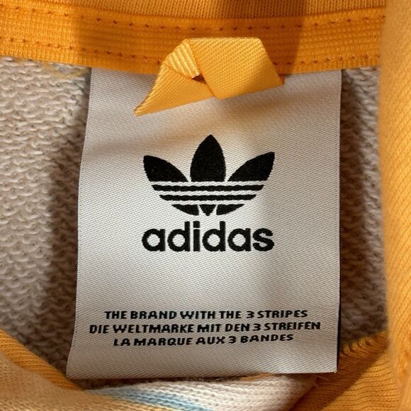 Adidas Adventure AOP Sweatshirt Men Medium Orange Blue Zig Zag Stripe Streetwear - Picture 8 of 12